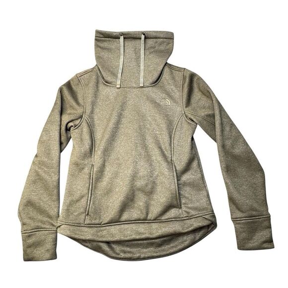 North Face Sz SP Mattea Pullover Womens Sweatshirt Fleece Cowl Neck Olive Green - Picture 1 of 14